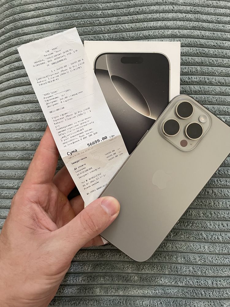 Новый 100% Iphone 16 pro 256gb куплен в Алло, айфон 16 про