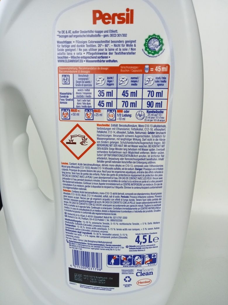 Persil 100 prań żel do koloru 4,5 L