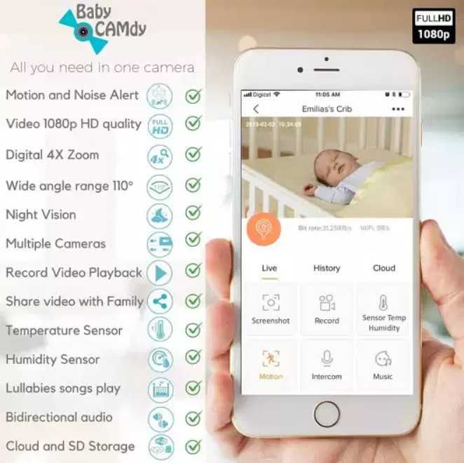 Baby CAMdy Kamera wielofunkcyjna monitorowanie dziecka