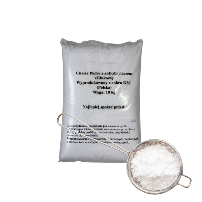Polski cukier puder 10kg w worku foliowym - Cukrowe.com