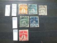 zestaw 6szt. znaczki BŁĄD 1905/1913r.,Dania CYFRY Danmark,kasowane