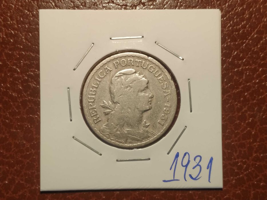 346 Portugal - moeda de 1 escudo de 1931 (em alpaca)