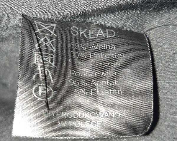 Żakiet marynarka wełna rozm. M/L melanż ciemnoszary - stan doskonały