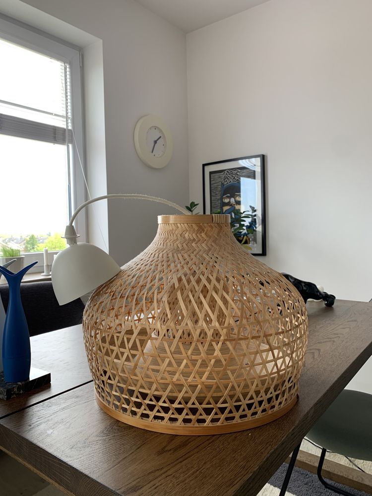 lampa żyrandol ikea MISTERHULT boho bambus bambusowa