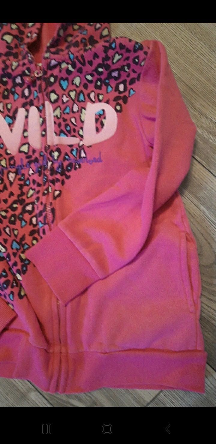 Różowa bluza z kapturem dla dziewczynki dla dziewczynki  rozmiar 128