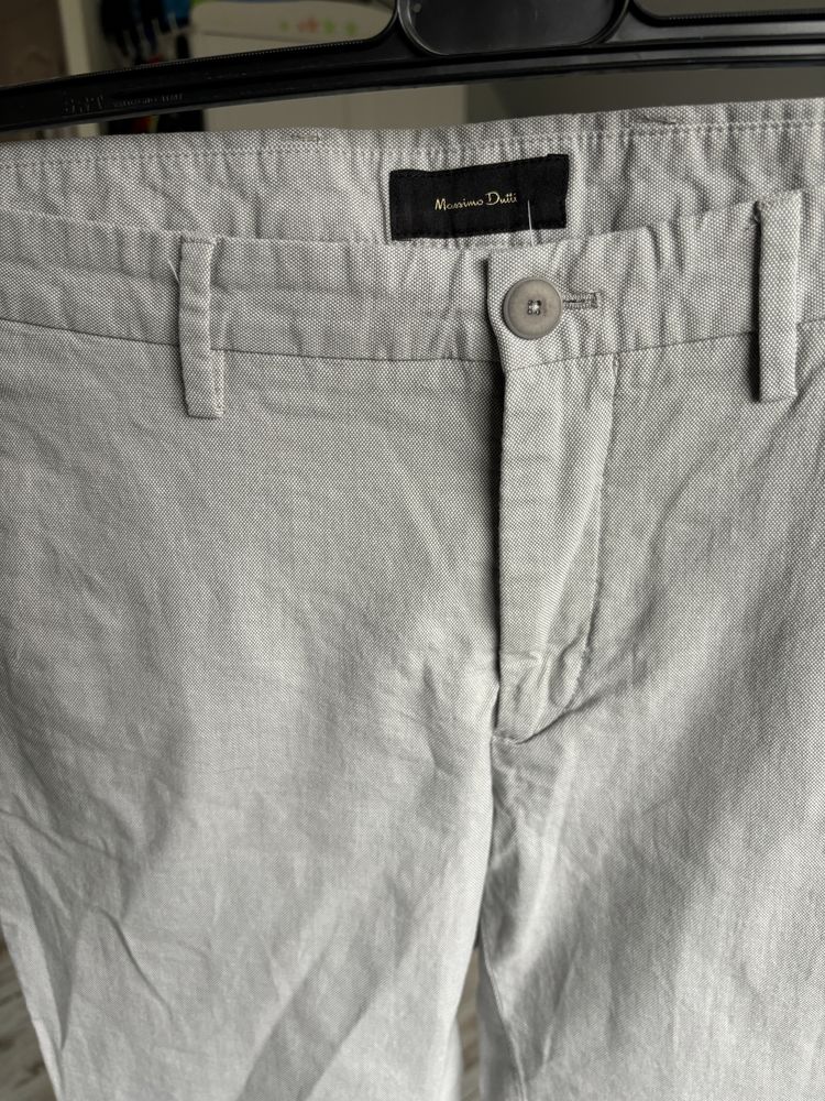 Massimo Dutti eleganckie spodnie garniturowe chinos chinosy slim fit