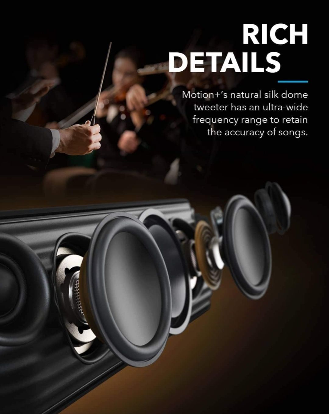 Soundcore motion + plus 30W 12h IPX7 EQ bass USB czarny nowy gwarancja