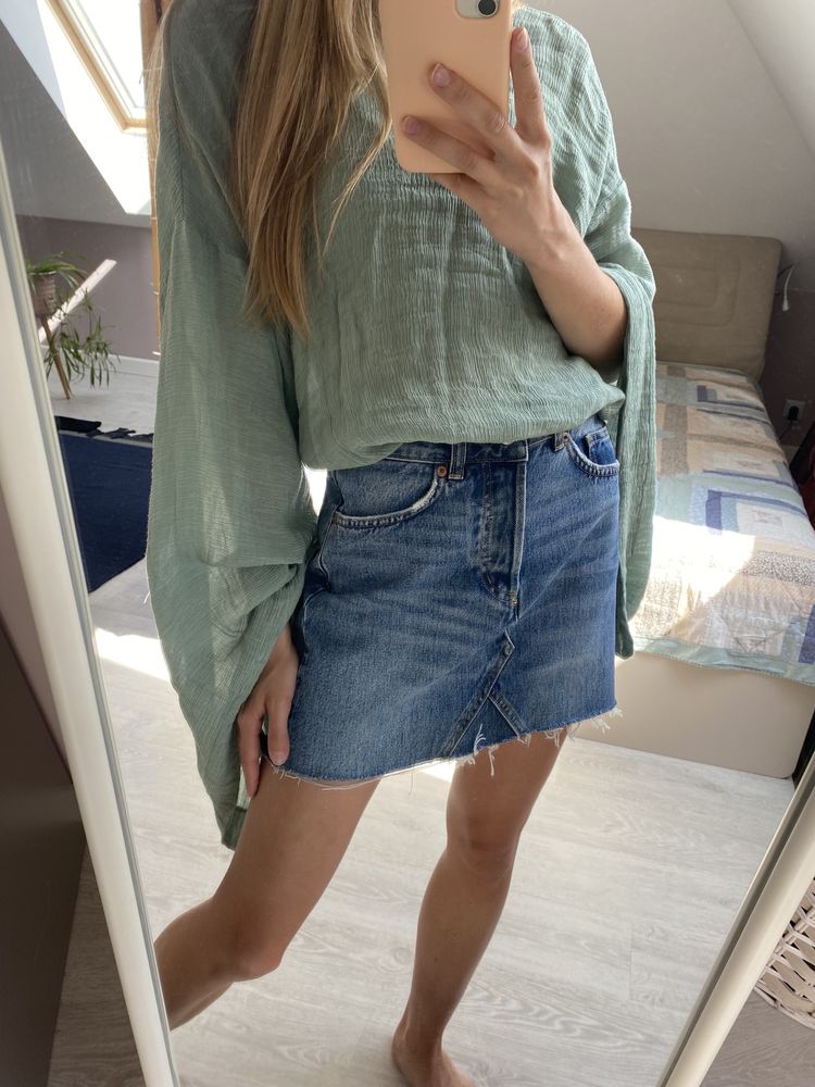 Spódniczka H&M 36/34 S jeansowa mini krótka klasyczna