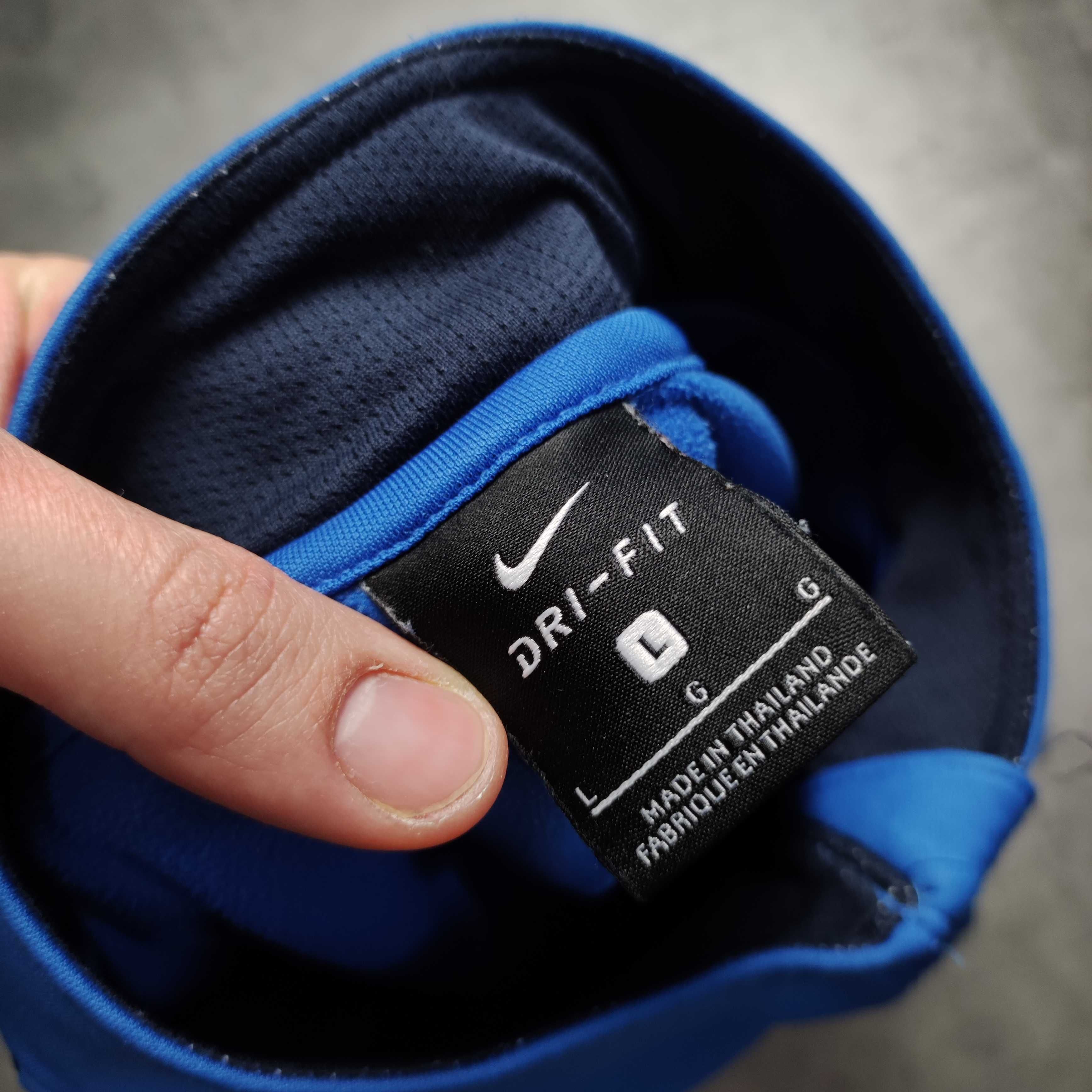 MĘSKA Bluza Sportowa Nike Niebieska Dri-Fit Rozpinana 1/3 Swoosh