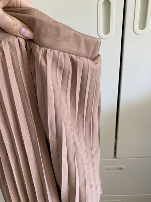 Spódnica plisowana midi beżowa r. S