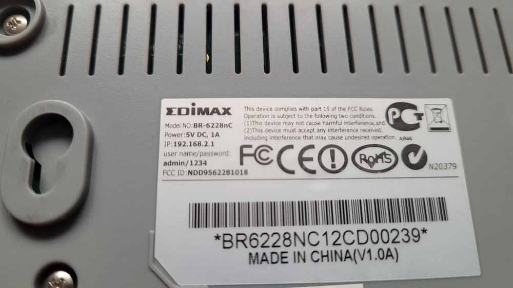 Router Switch WiFi Lan Internet WAN Edimax BR-6228nC