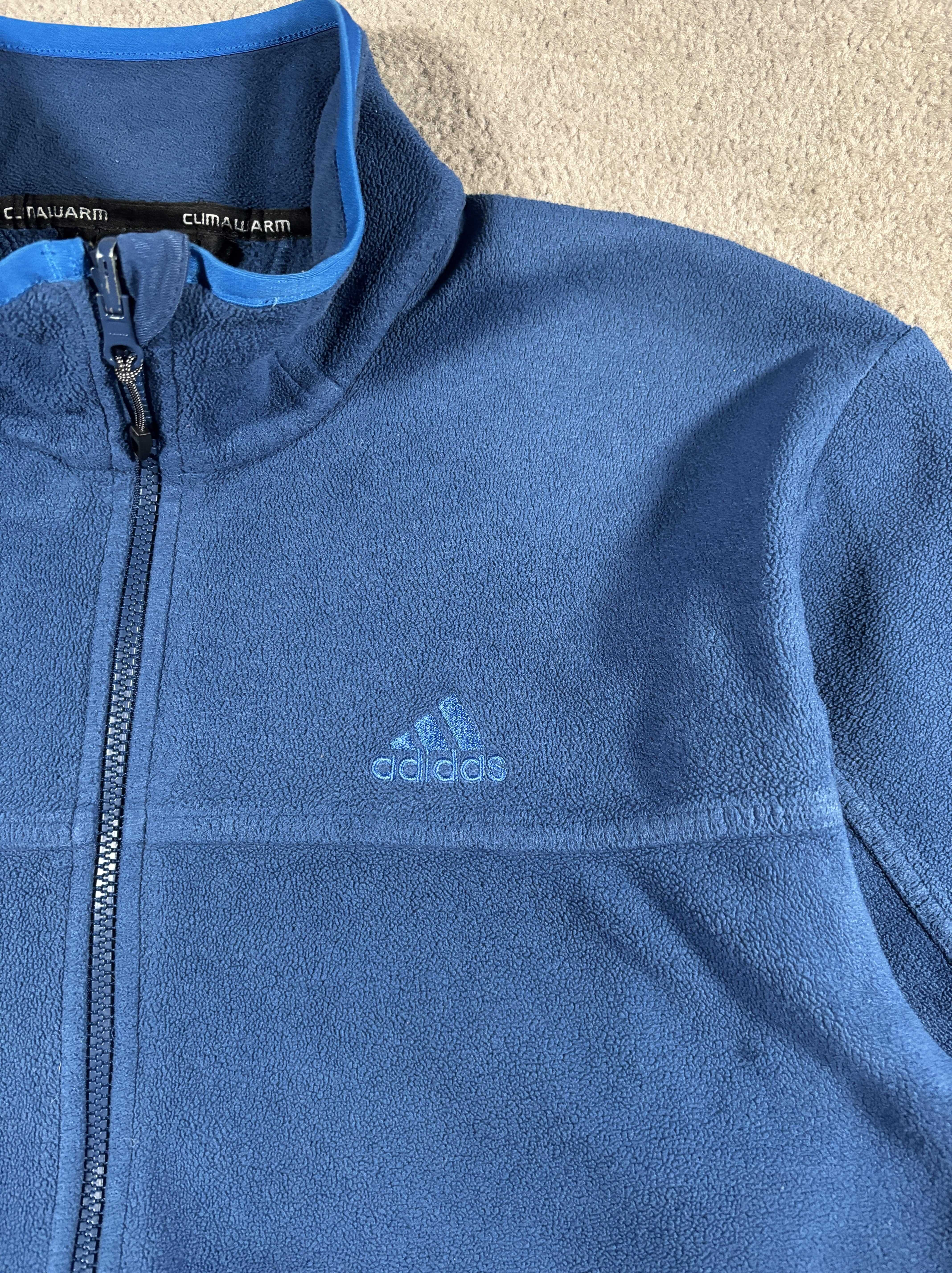Polar Adidas L Granatowy Vintage Climacool Ciepły Rozpinany