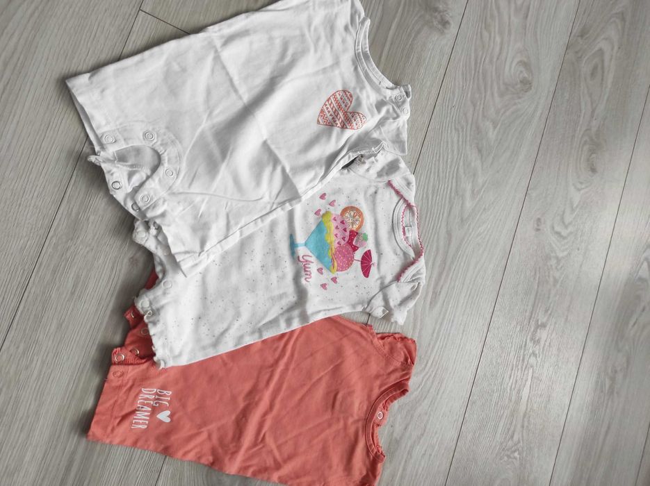 Zestaw rampersy dla dziewczynki 50/56