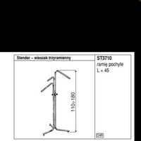 Wieszak 3 ramienny, stender ST3710, chrom