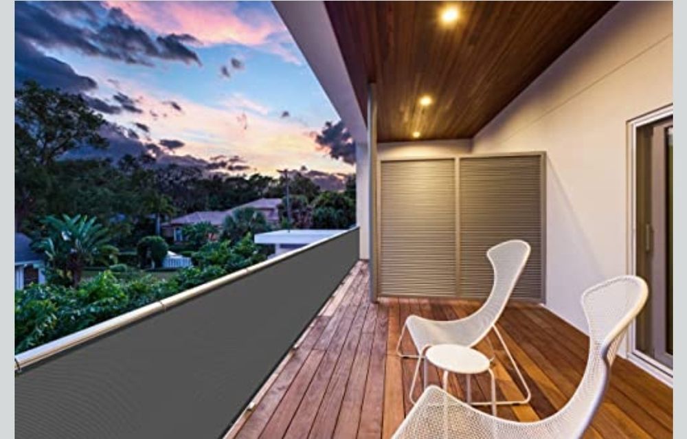 SUNNY GUARD Osłona balkonowa Pokrywa balkonowa PES Ochrona 90x600cm