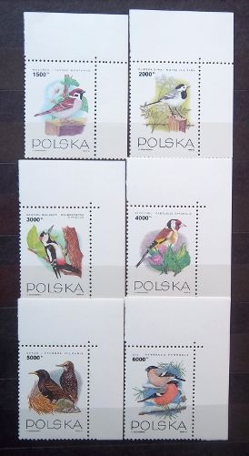 Znaczki pocztowe Fi.3310-15 Ptaki ogrodów czyste