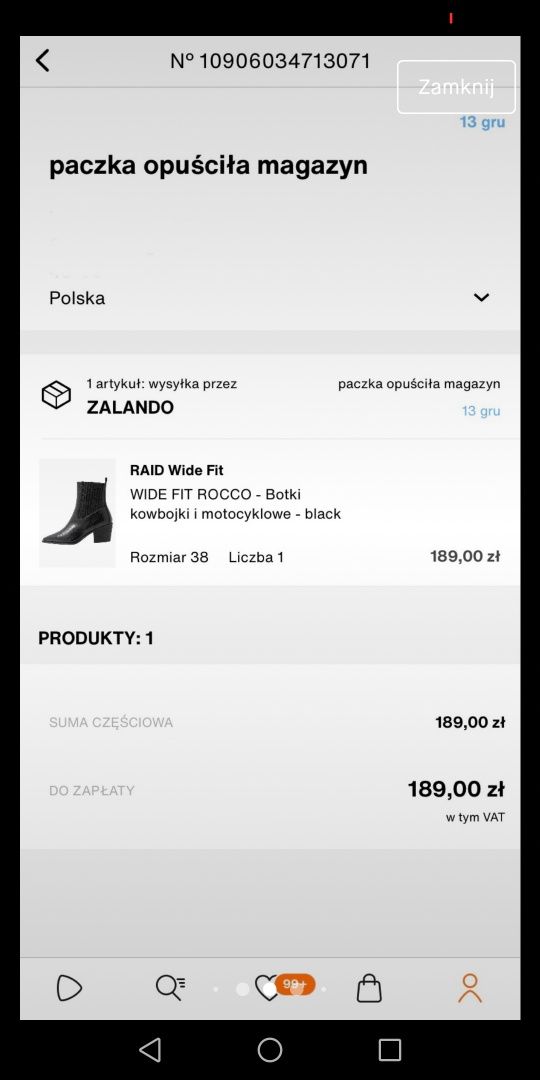 Botki czarne Raid 38 kowbojki