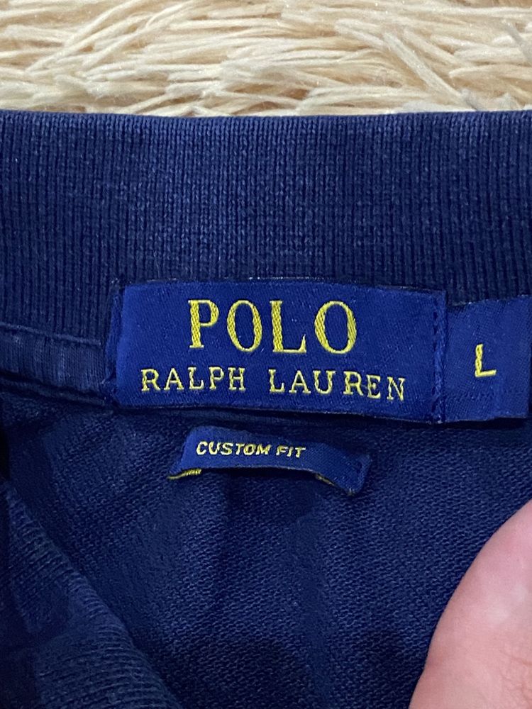 Темно синяя поло футболка polo ralph lauren ральф лорен оригинал L