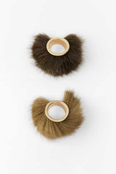 Набір кілець зі штучного хутpa Zara Limited Edition