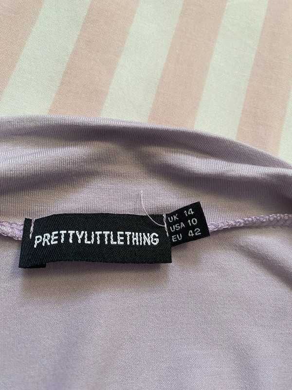 Fioletowy crop top z długim rękawem Pretty Little Thing XL/L 42/40