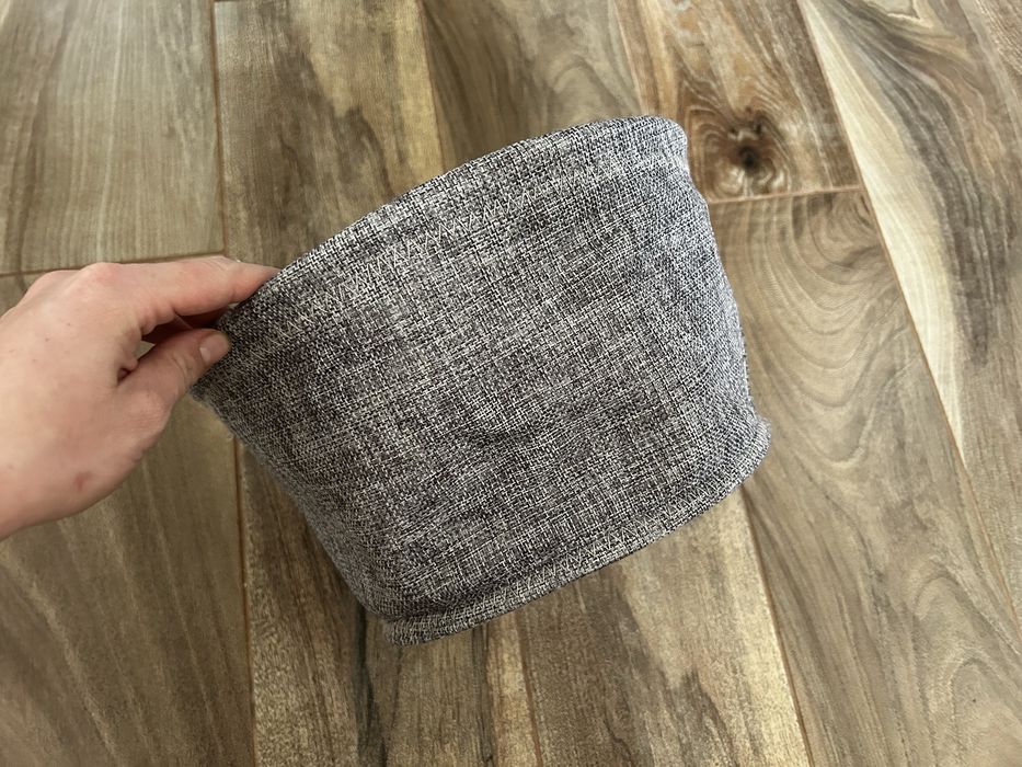 Kosz do przechowywania materiałowy szary melanż