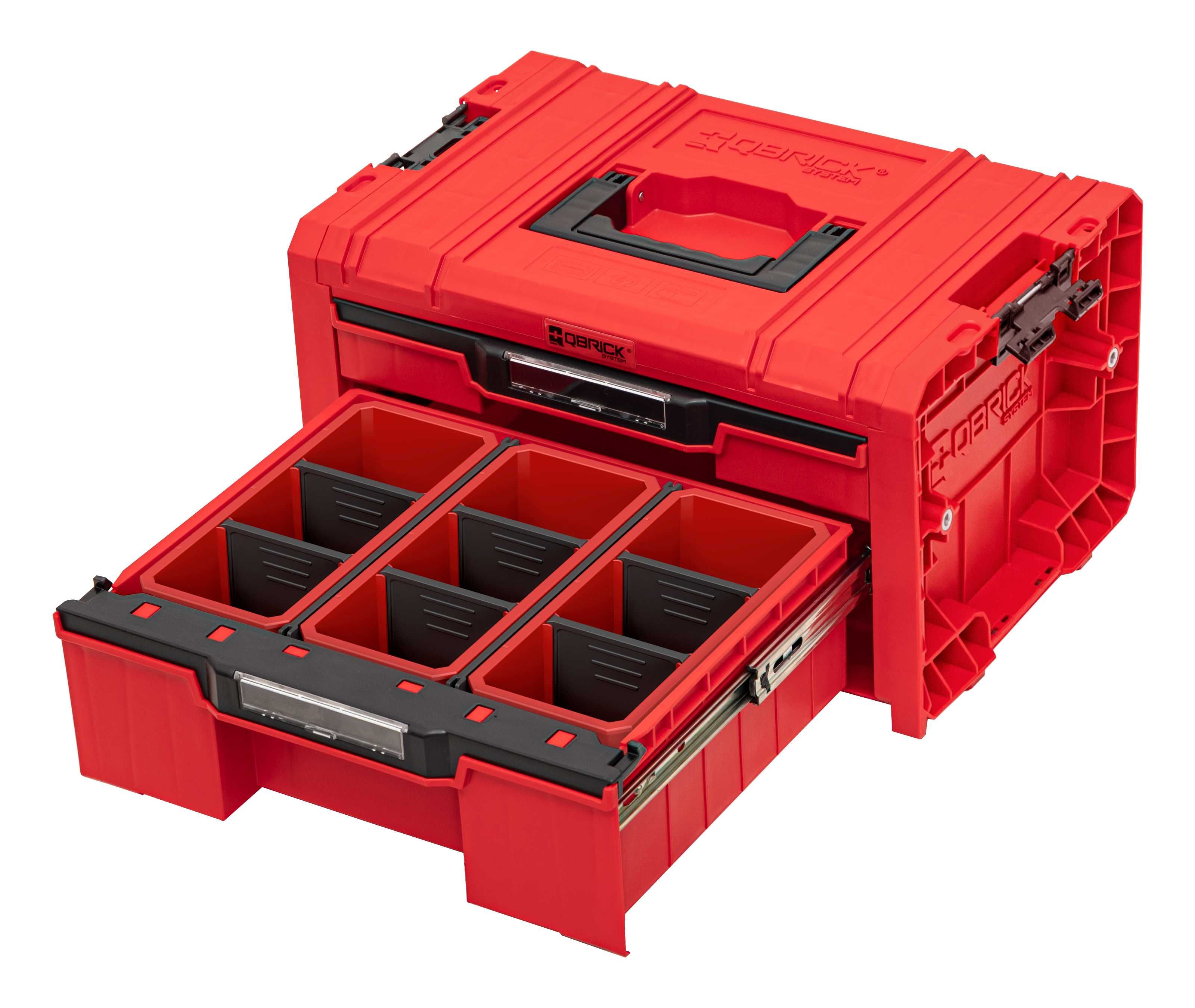 skrzynka podwójna szuflada Qbrick PRO Drawer 2 Toolbox 2.0RED