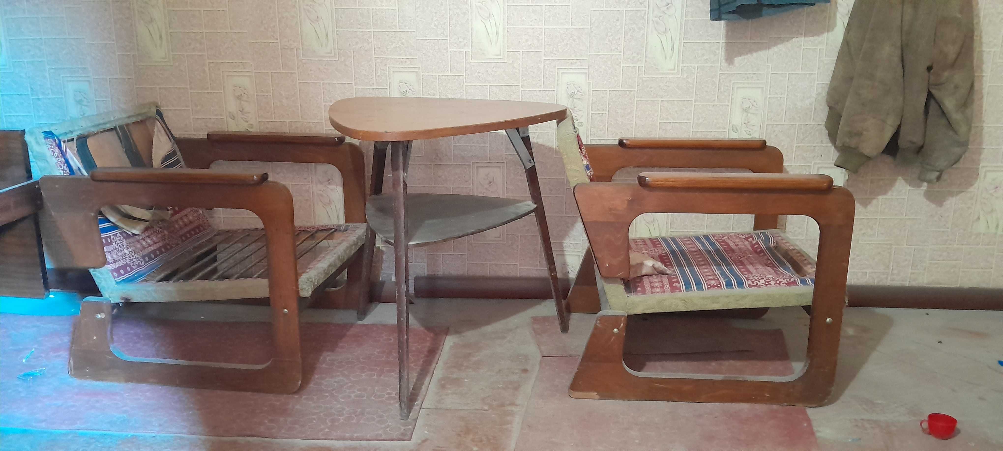 Советский Журнальный стол и 2 Кресла Редкие