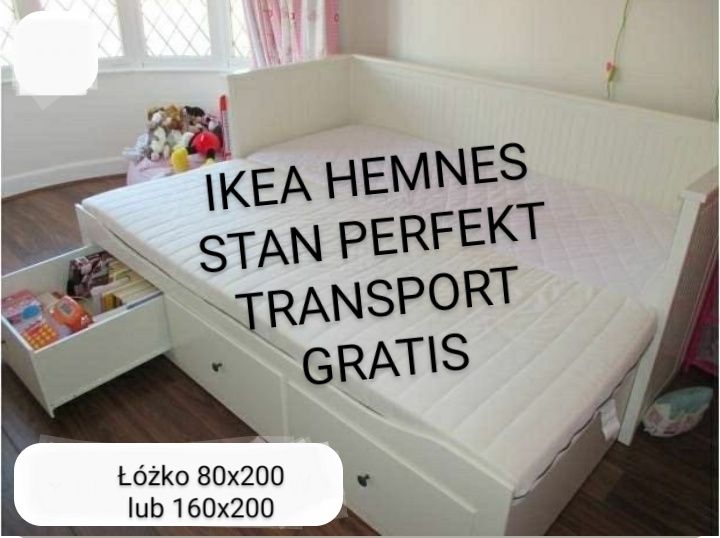 Ikea HEMNES łóżko rozsuwane King size 160x200 materace Moshult