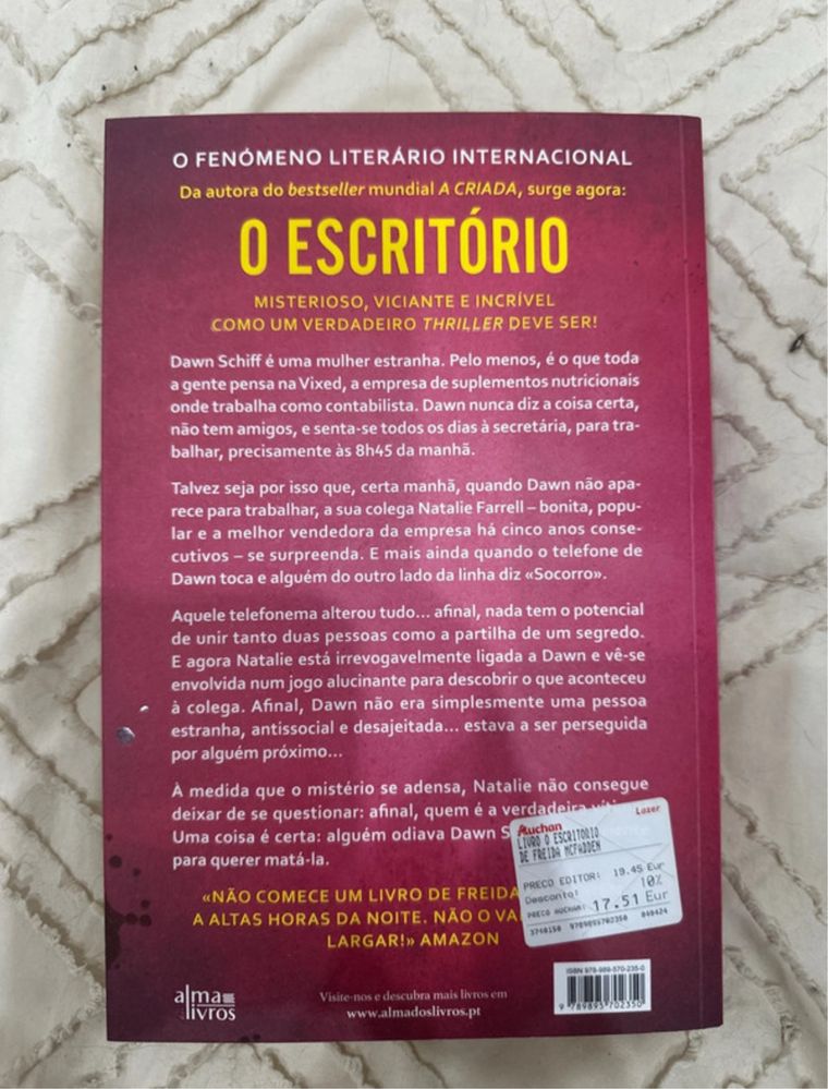 Livro “O Escritório” da autora Freida Mcfadden