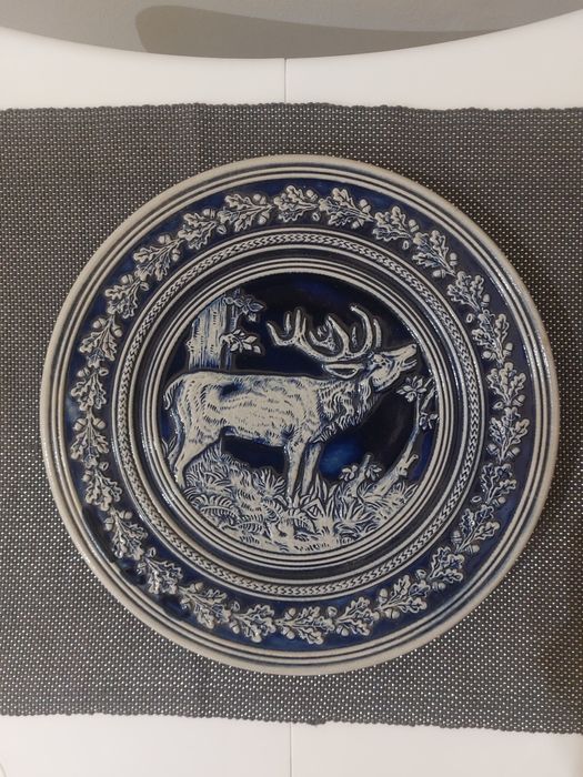 Talerz ozdobny ,myśliwski,poroże