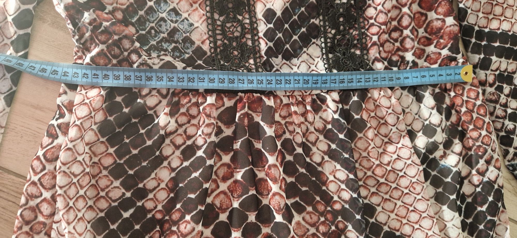 Sukienka na codzień wzór skóra węża uniwersalny oversize