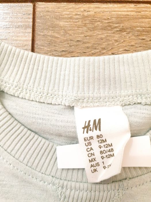Koszulka z długim rękawem jasnozielona h&m rozmiar 80 NOWA