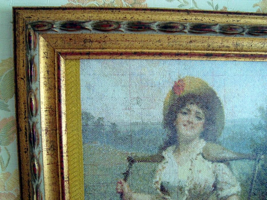 Вышивка крестом. Девушка с коромыслом