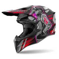 Kask motocyklowy off road quad ATV AIROH Wraaap Cyber Red Matt