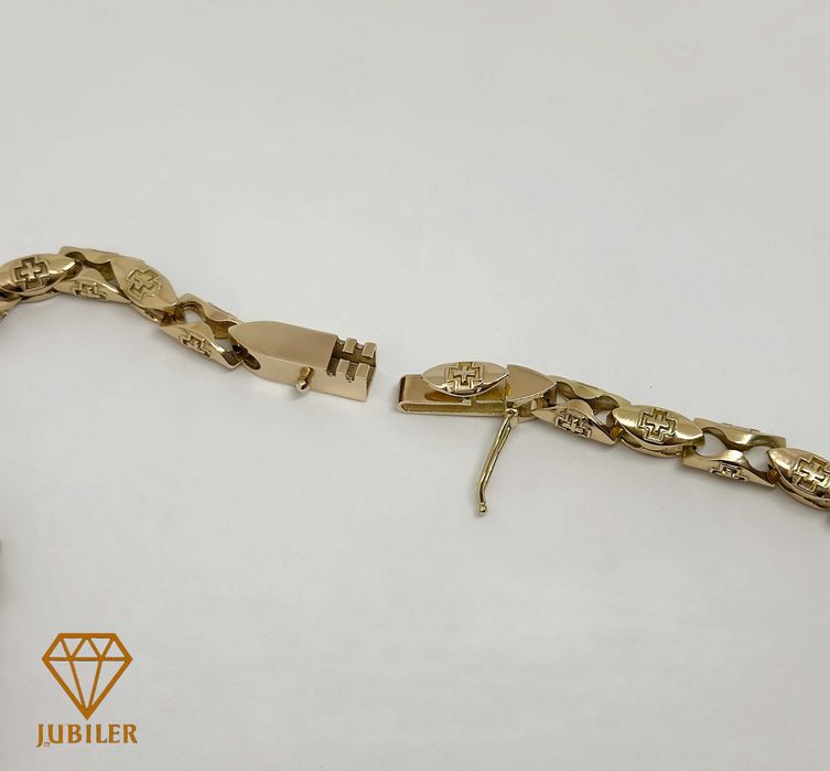 Złoty łańcuch – cartier okrągły/podwójne zapięcie/585/93,40g/62,5cm Ju