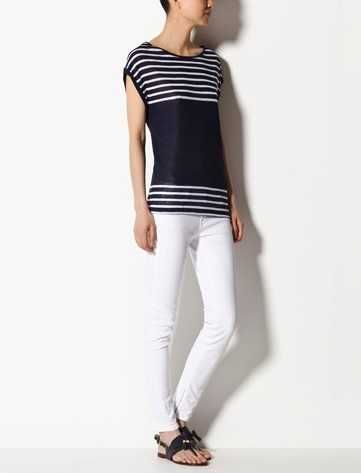 Camisola 100%linho riscas Massimo Dutti