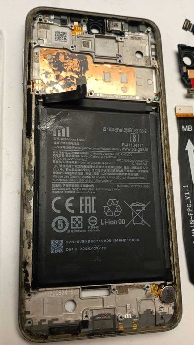Разборка Xiaomi Redmi Note 9 Pro Note 9S запчасти крышка аккум динамик