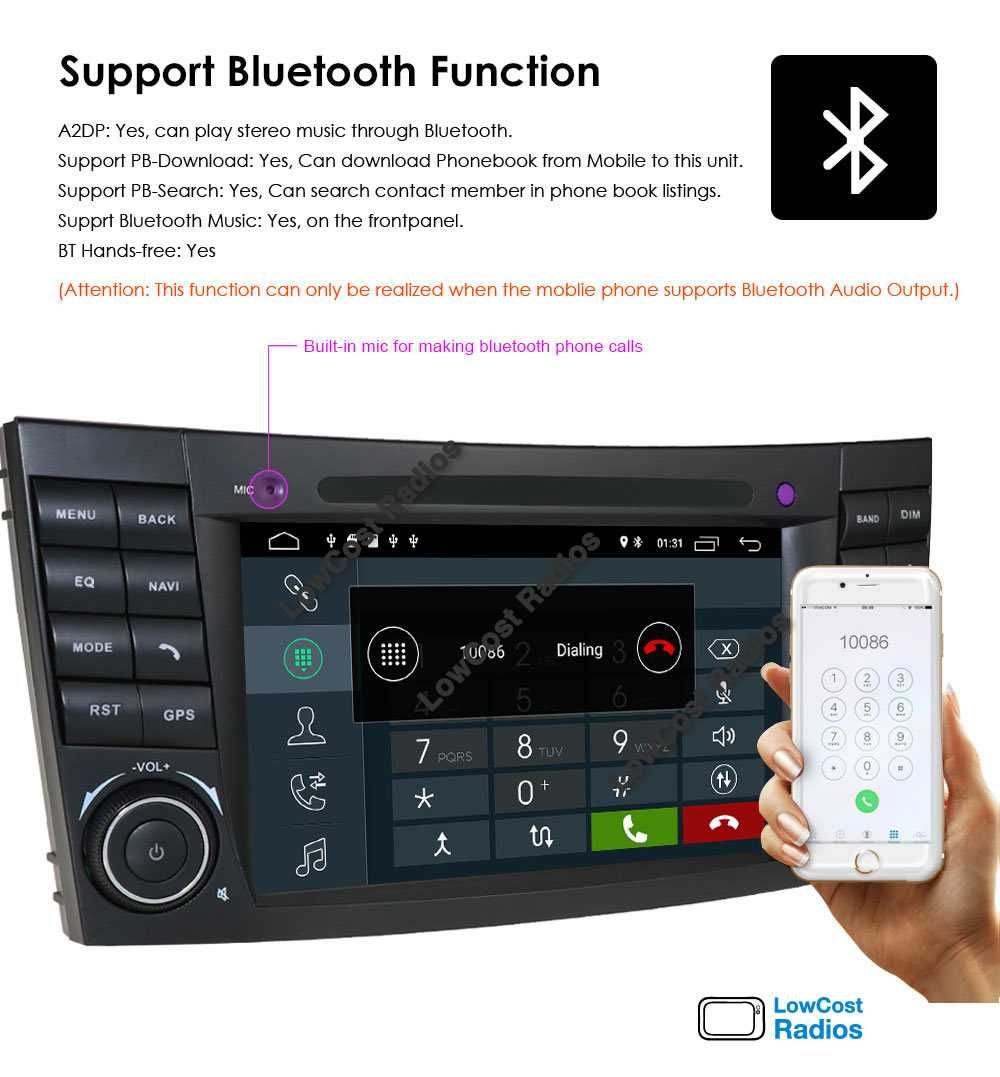 Auto Rádio GPS Mercedes Class E W209 W219 w211 - Android 15 USB, Wifi