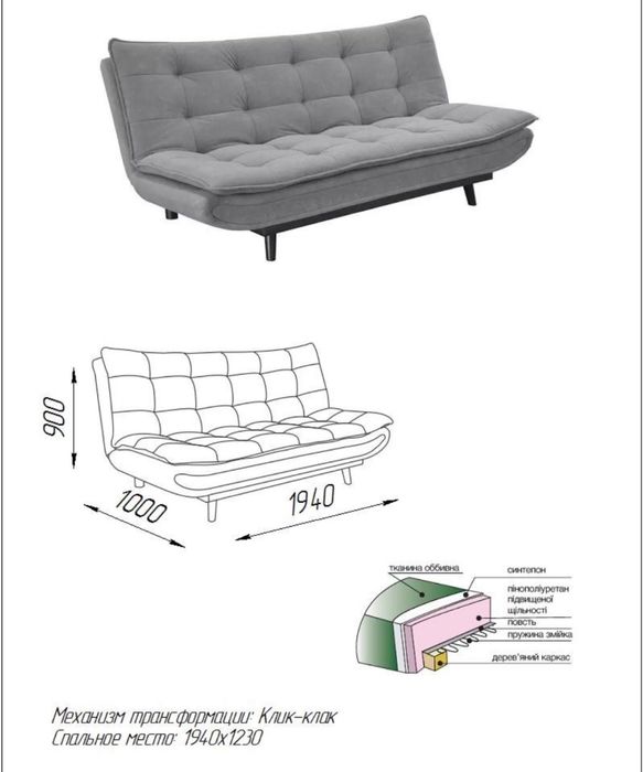 Новий Диван. Є на складі. Диван для кухні вітальні приймальні офісу