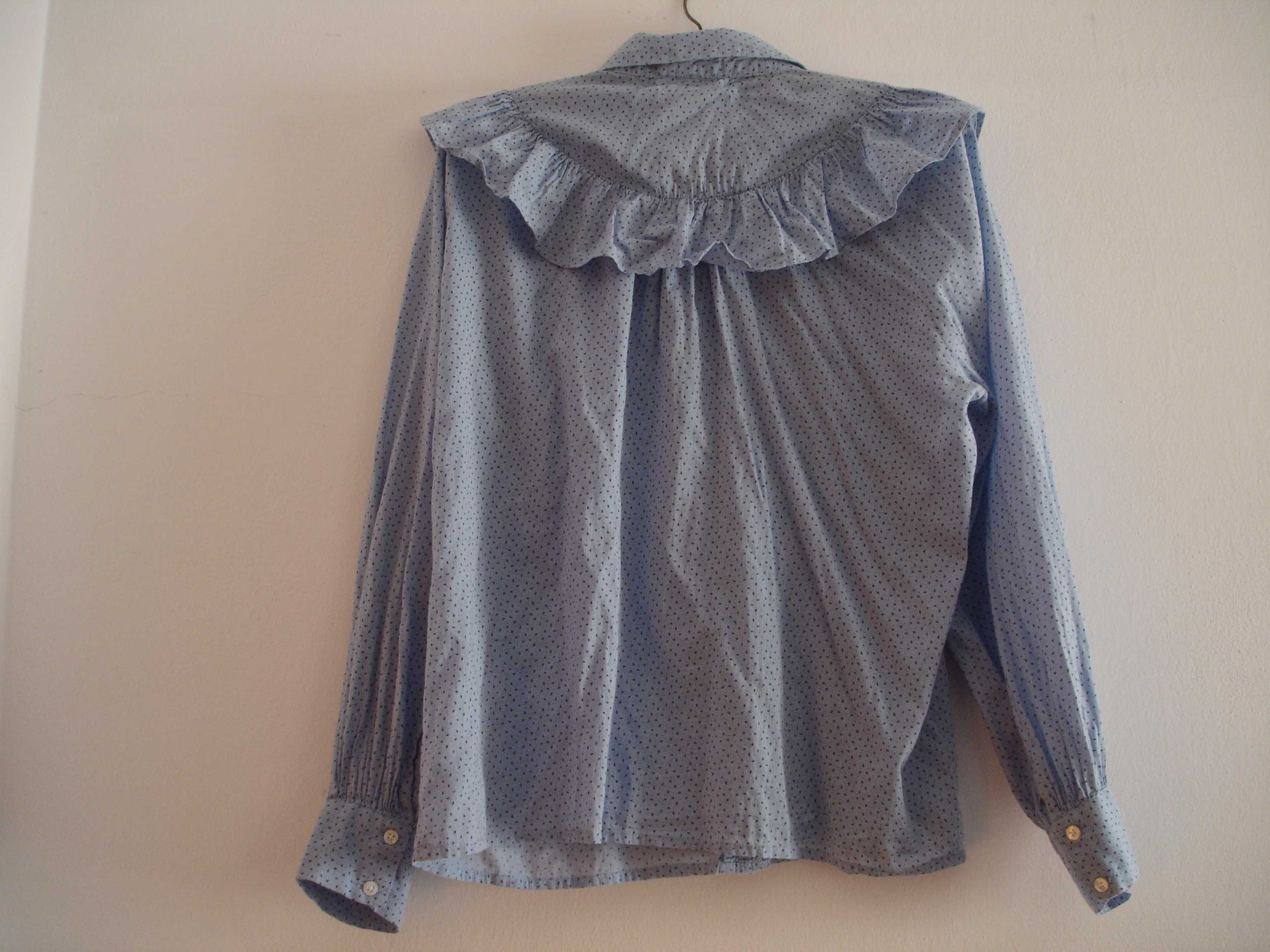 Koszula w jaskółki firmy Sfera Basic niebieska z żabotem 38 M