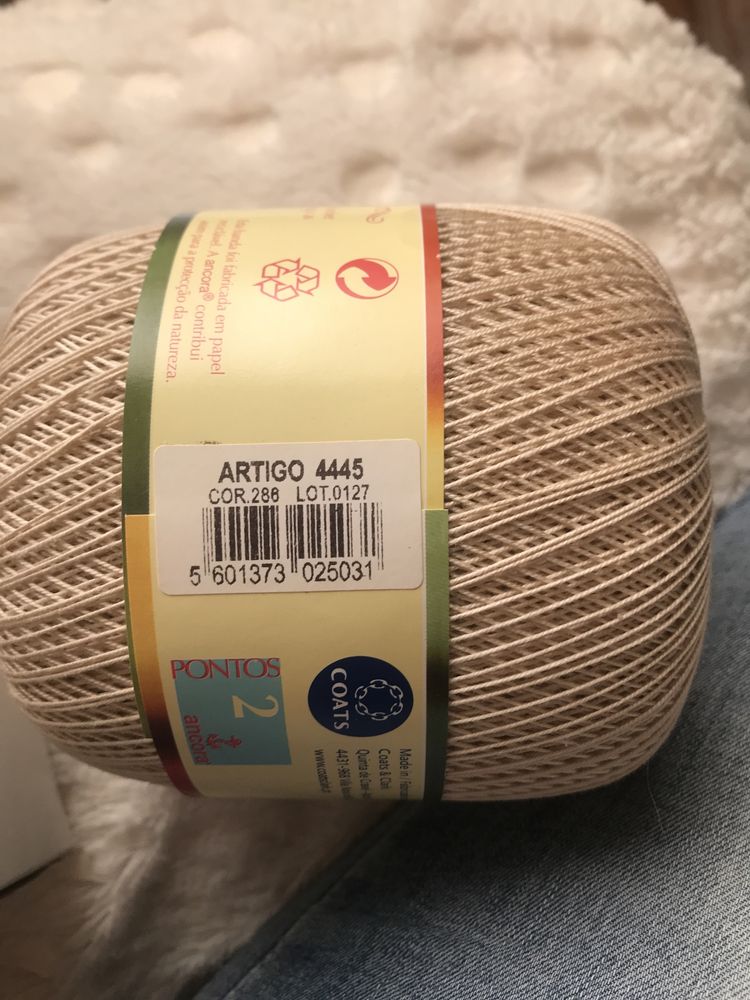 Linhas ÂNCORA 100 grs número 6, número 12, número 20 (branca e bege)