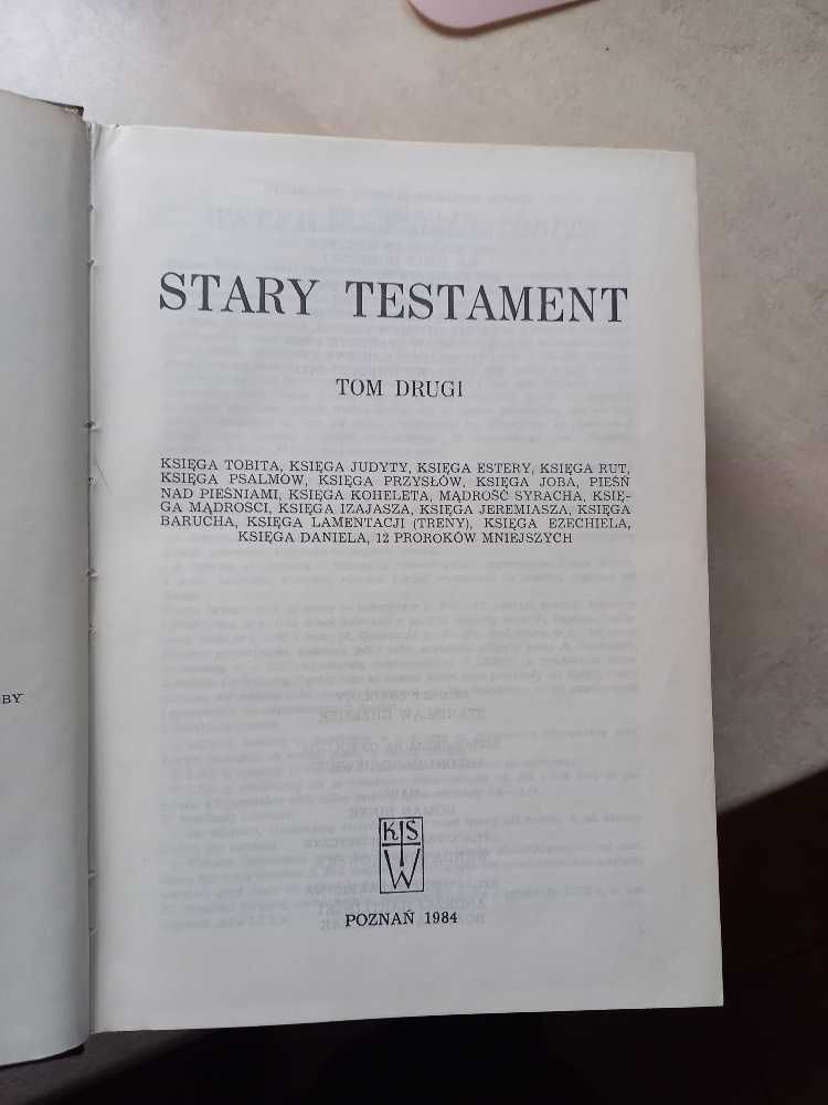 Pismo Świete 3 Tomowe wyd. 1982-87 Biblia Poznańska  Wolniewicz Peter
