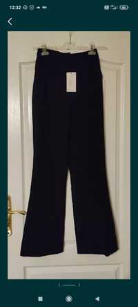 Dzwony czarne spodnie damskie 34/XS wysoki stan z wysokim stanem nowe