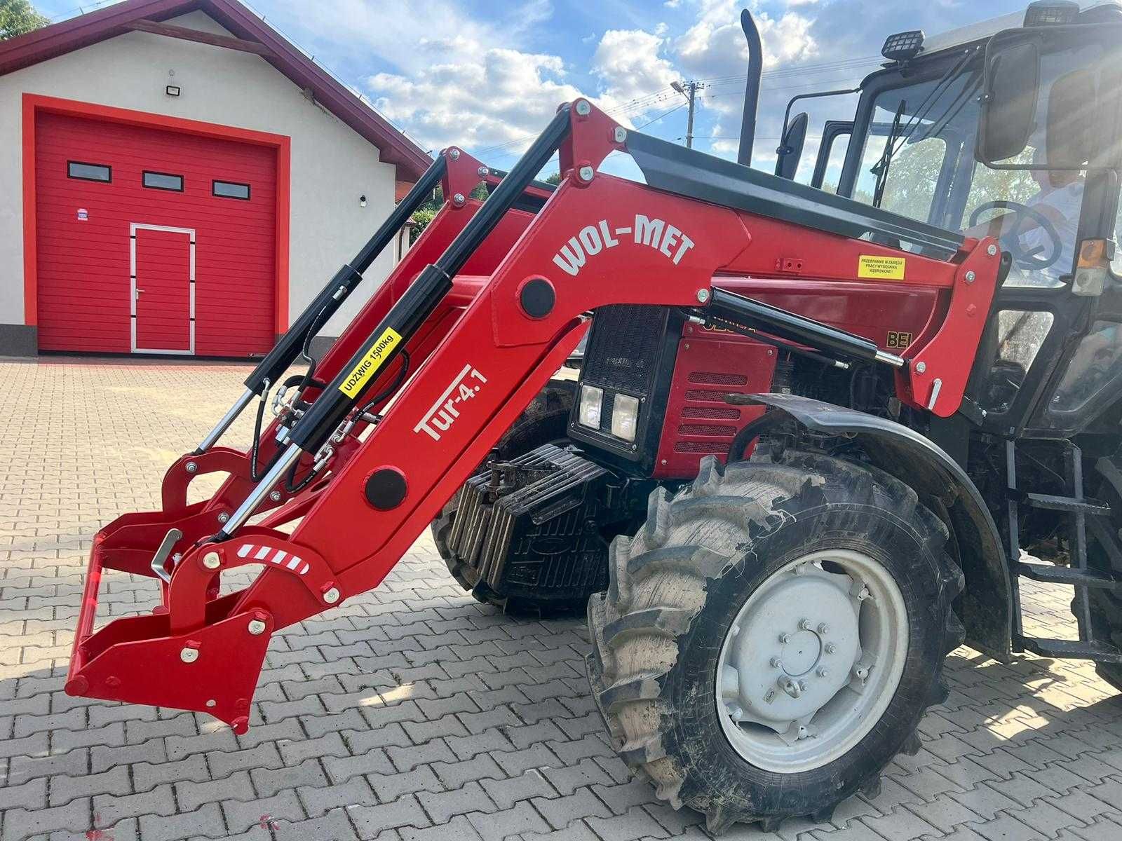 Ładowacz czołowy TUR ciągnika 1500kg dostawa montaż raty WOL-MET 4.1