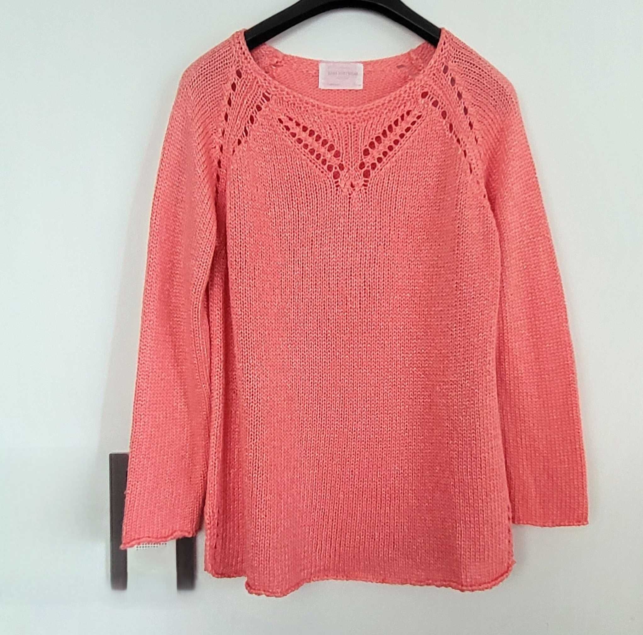 Zara śliczny sweter dla dziewczynki ażurowy wzór 13-14 lat/ 146-152 cm