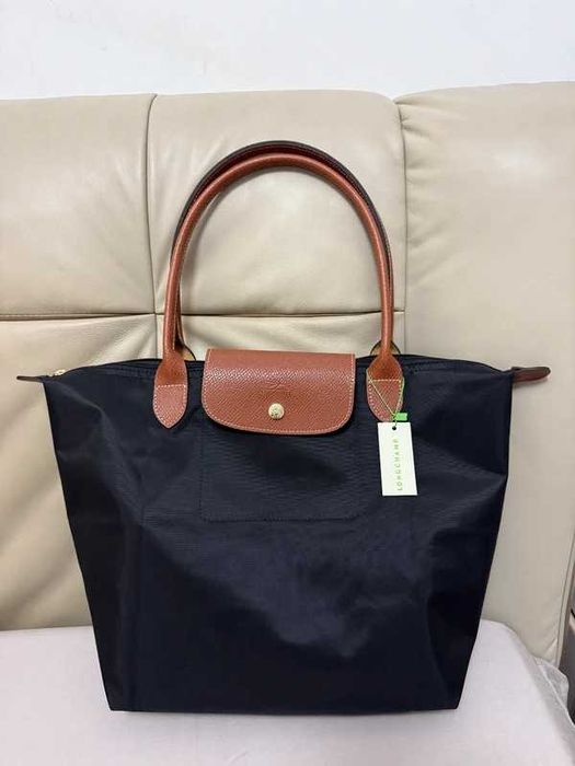 Torba płócienna Longchamp, czarna, rozmiar L