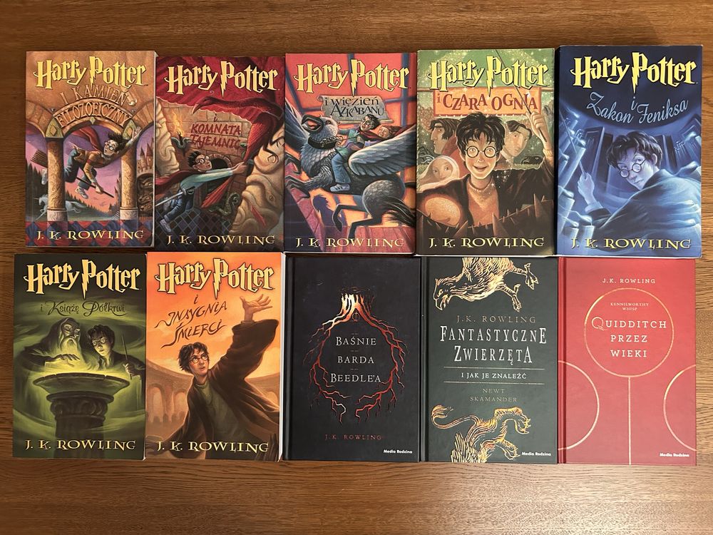 Harry Potter pierwsze wydanie komplet + 3 dodatki