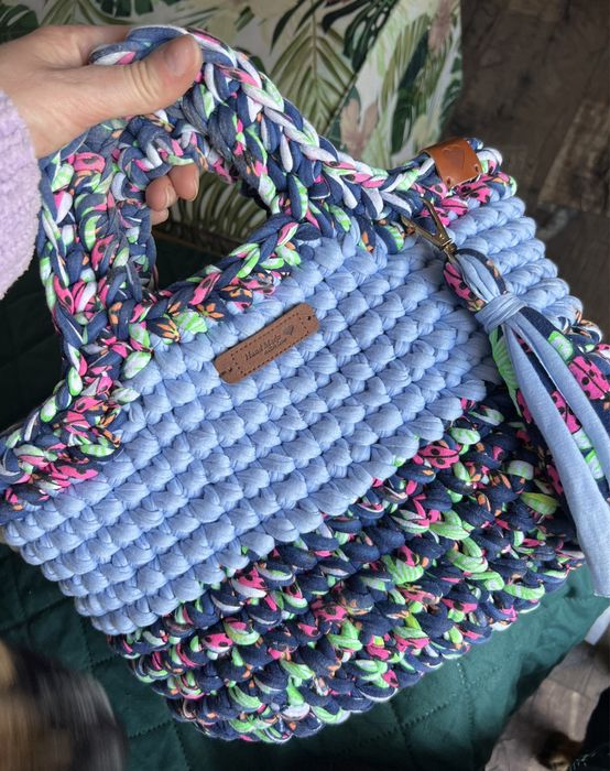 Torebka koszyk shopper szydełkowa