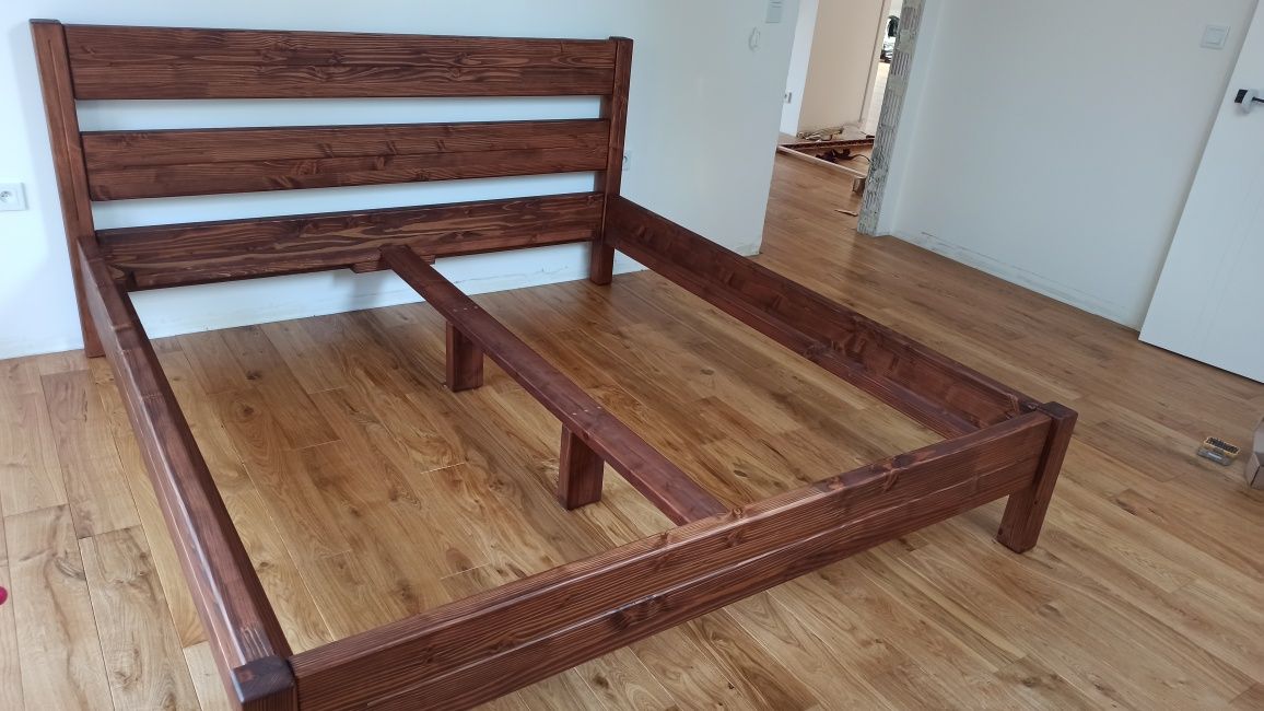Łóżko 160x200 nowe drewno naturalne, solidna rama inne wymiary