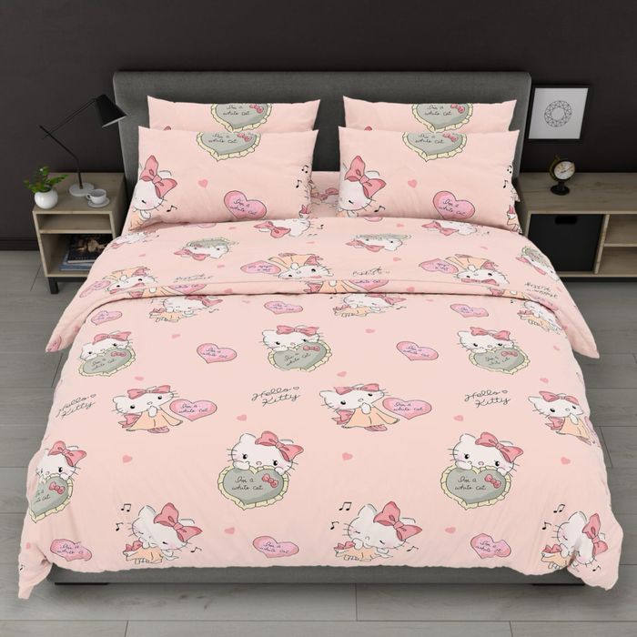 Постіль Лабубу Стіч Кітті бязь голд